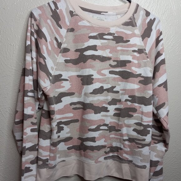 Lucky Brand Tops - Lucky Brand Pink Camo Thermal Sweatshirt Size M